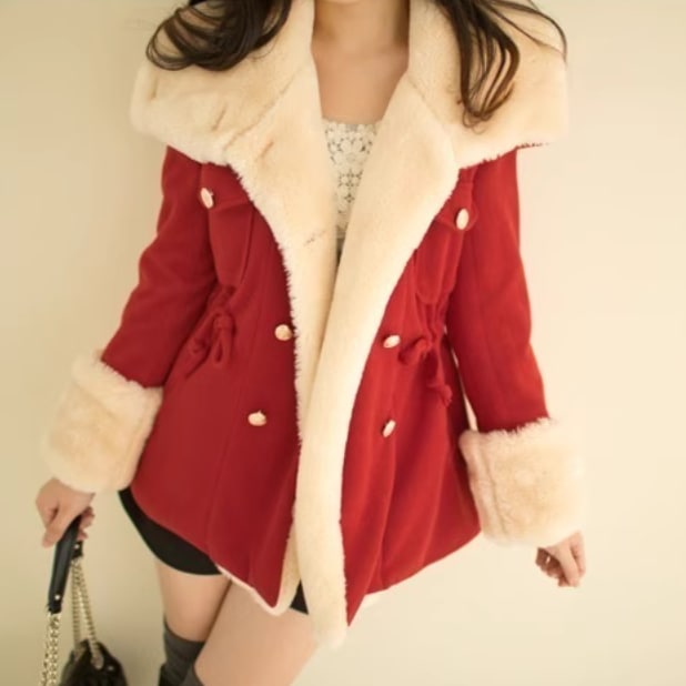 レディース ジャケット コート アウター 上着 ウール 羽織 前開き ダウンコート ダウンジャケット 長袖 ワイド スマート もこもこ ふわふわ ふっくら ポケット ボタン 厚手 かわいい 大人可愛い