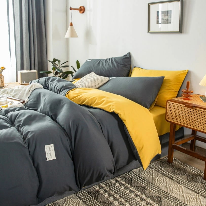 ピーチスキン加工 布団カバーセット シングル 3点セット 掛ふとんカバー 吸湿 通気性 4点 セミダブル 掛け布団カバー 布団カバー チェック柄 ボックスシーツ 洗い替え 可愛い 寝具カバーセット フ