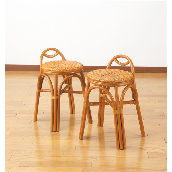 天然籐スタッキングチェア 2脚組