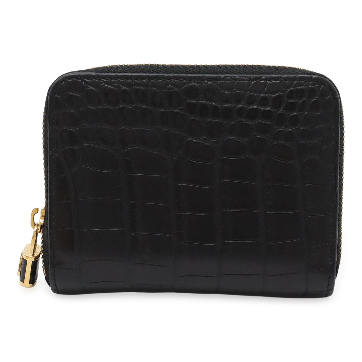 ジッピーコインパース コインケース 小銭入れ クロコダイル エキゾチックレザー ブラック 黒 ゴールド金具 M9432