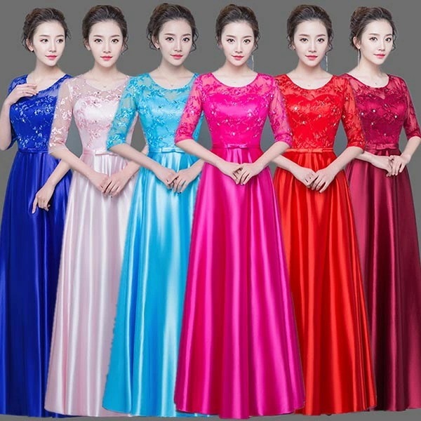 ドレス 大人 ピアノ 発表会 ロングドレス 演奏会 演奏会用ドレス 赤 袖付き ピアノ発表会 結婚式 高校生 パーティードレス 演奏会ドレス 大きいサイズ 母親 コンクール イブニングドレス ロング