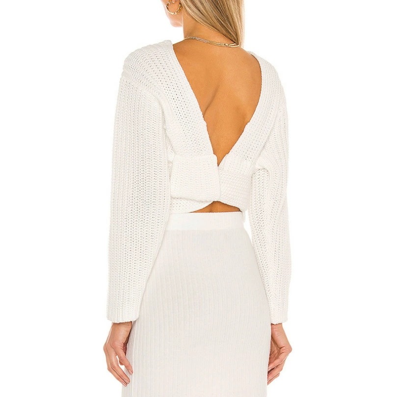 クーポン おしゃれデザイン！ セーター レディース 長袖 Vネック ニット セクシー インナー カットソー ストレッチ 伸縮性 トップス 春秋冬 シンプル 無地 カジュアル フォーマル パーティー 日