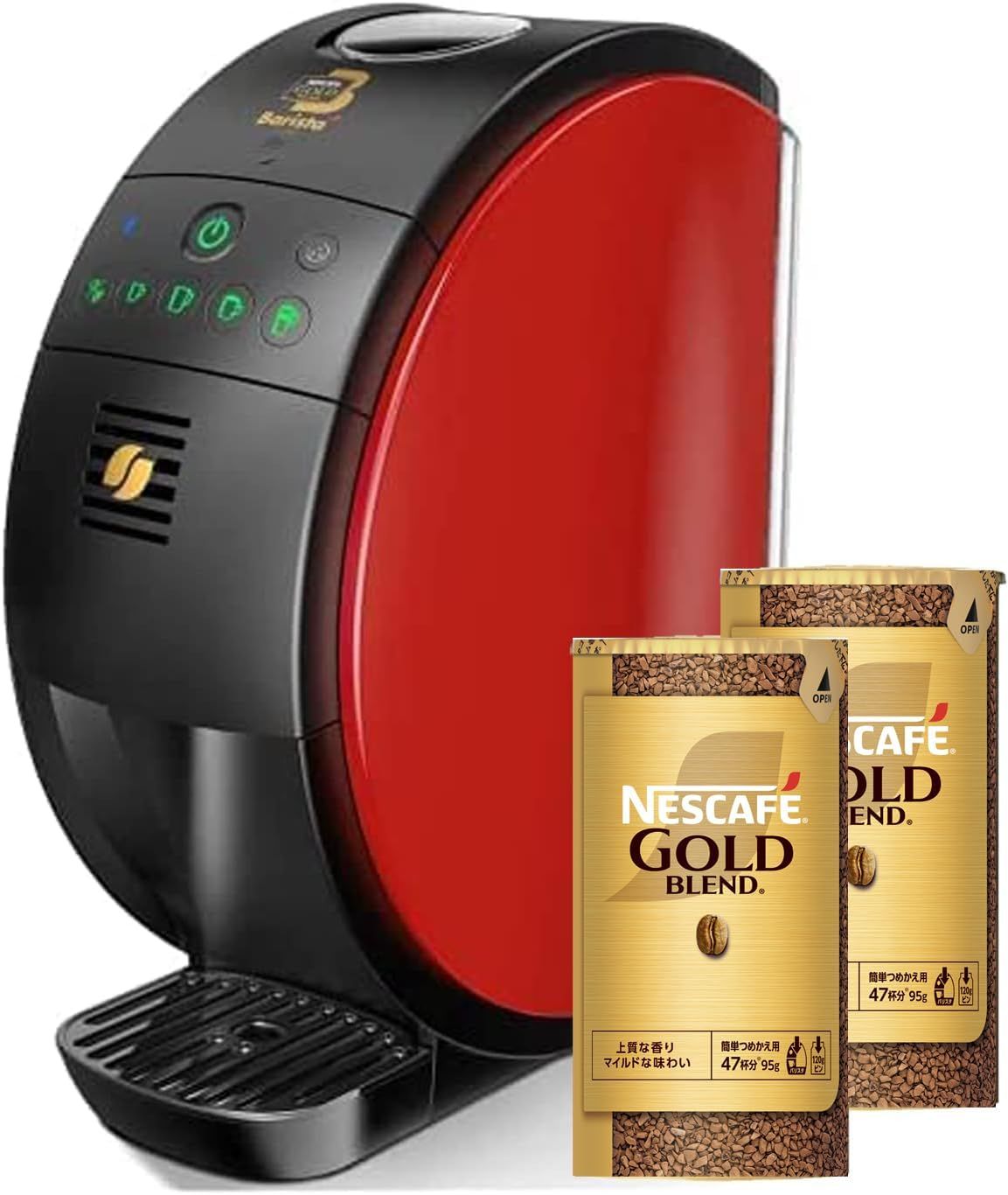 ネスカフェ ゴールドブレンド バリスタ フィフティ SPM9639 レッド + ネスカフェ ゴールドブレンド エコ&シス 2個パック(95g×2個) 8,534円