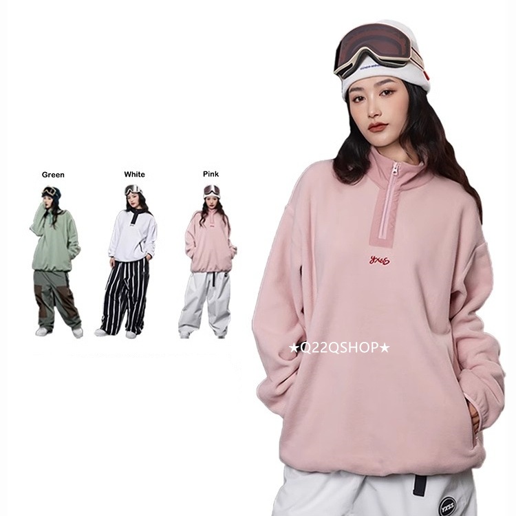 スノボウェア 2025 単品トップス メンズ レディース ジャケットト レーナー スウェット ピンク 白 グリーン ゆったり スノーボードウェア スキーウェア スノーウェア 防水防寒 韓国風