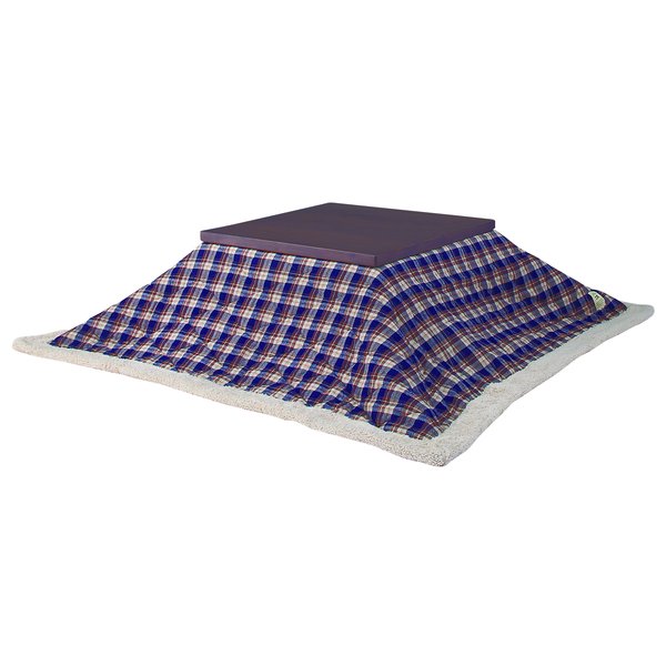 薄掛けコタツ布団 チェック 青 KK-103BL 190190