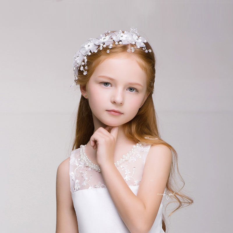 品質が完璧 2021年製 ヘッドドレス女の子ドレスヘアアクセ結婚式フォーマルリングガール飾りピアノ花子供キッズ
