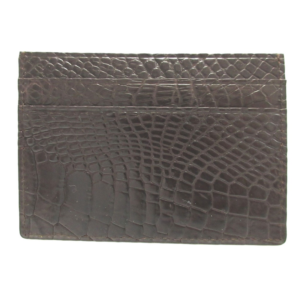 未使用品 クロコダイル カードケース マットクロコ/マットクロコダイル ブラウン 0603【中古】CROCODILE レディース