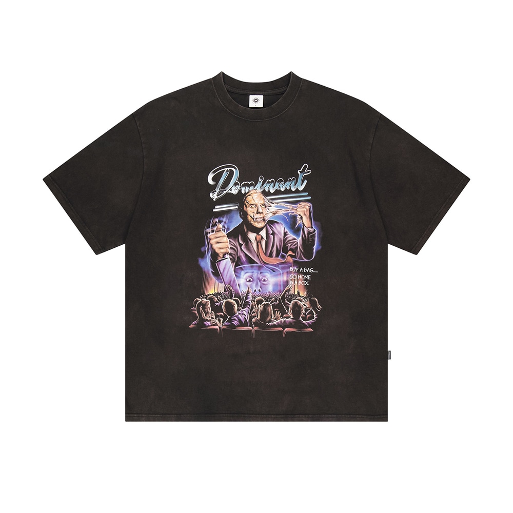 Vintage Washing Popcorn Tee Black