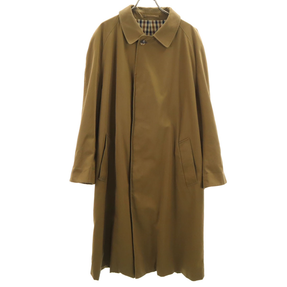 60s 70s イングランド製 ヴィンテージ Aqua5 ステンカラーコート オリーブ メンズ 古着