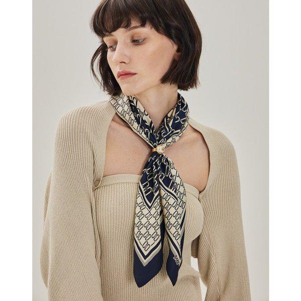 [26SS] [DAKS[リングセット][SILK100%]ネイビー DDパターン スカーフ&リング セット DCSC6E270N2