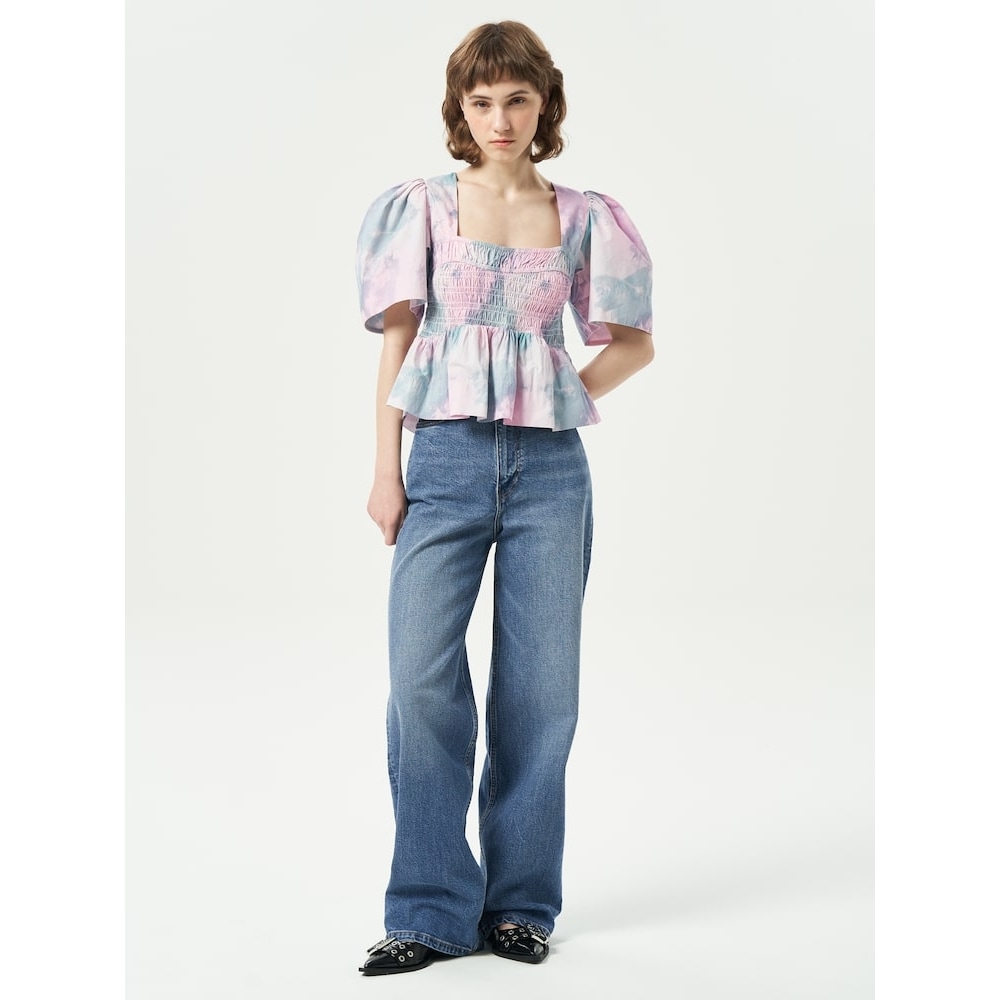 GANNI ストレッチデニムアンディ-ミッドブルーヴィンテージ QN4221D04P