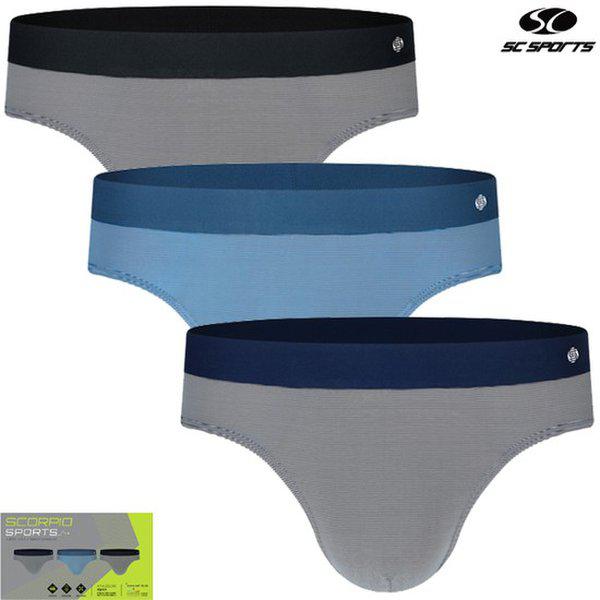 SCORPIO細かいストライプスポーツミディアム三角3枚入りMPO1157