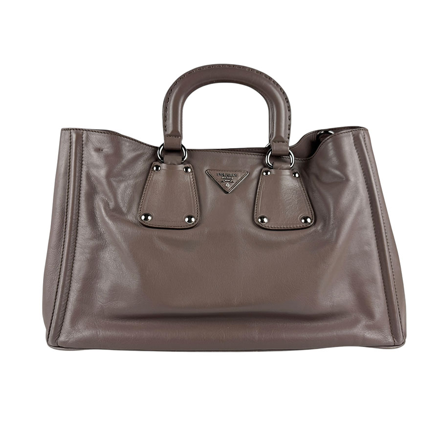 プラダ PRADA ハンドバッグ ショルダーバッグ レザー パープルグレー レディース z4615