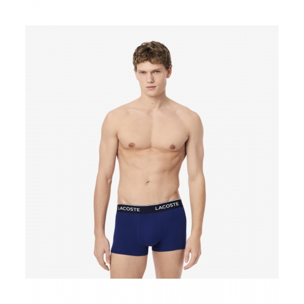 LACOSTE メンズベーシックトランクス 3パック [ネイビー]