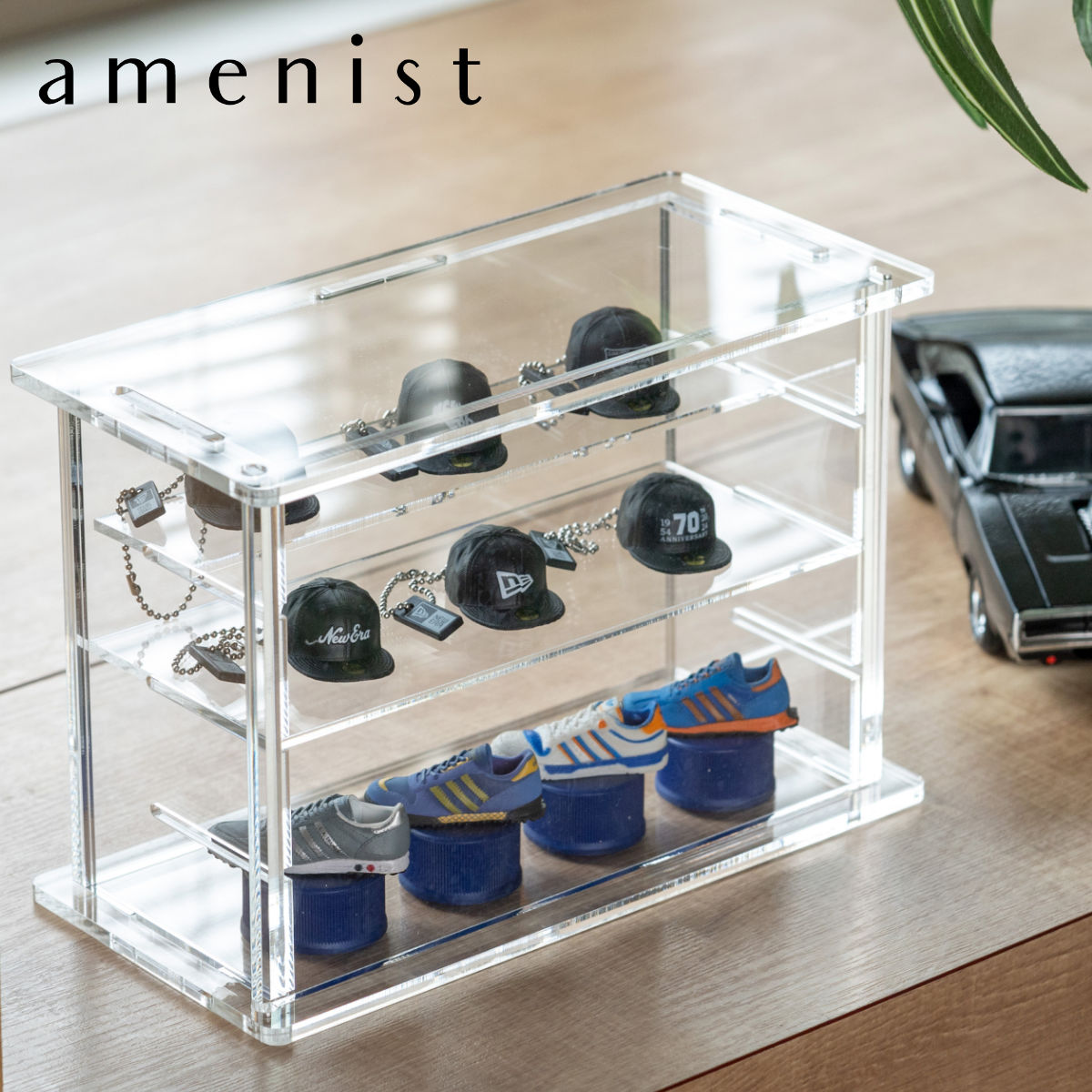 ディスプレイケース Cタイプ amenist 透明 クリア アクリル アメニスト 日本製 コレクションケース おしゃれ 紫外線カット 前面扉 仕切り付き 組立品 仕切り ディスプレイ ケース 6,090円