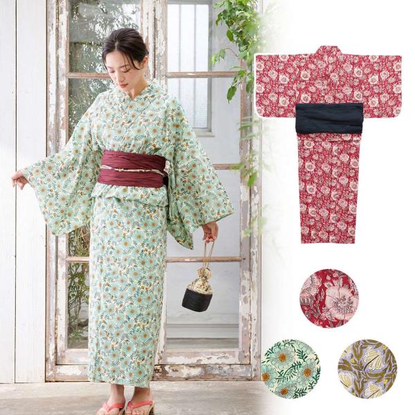 浴衣 レディース 2点 セット レトロ 20代 30代 かわいい リゾート