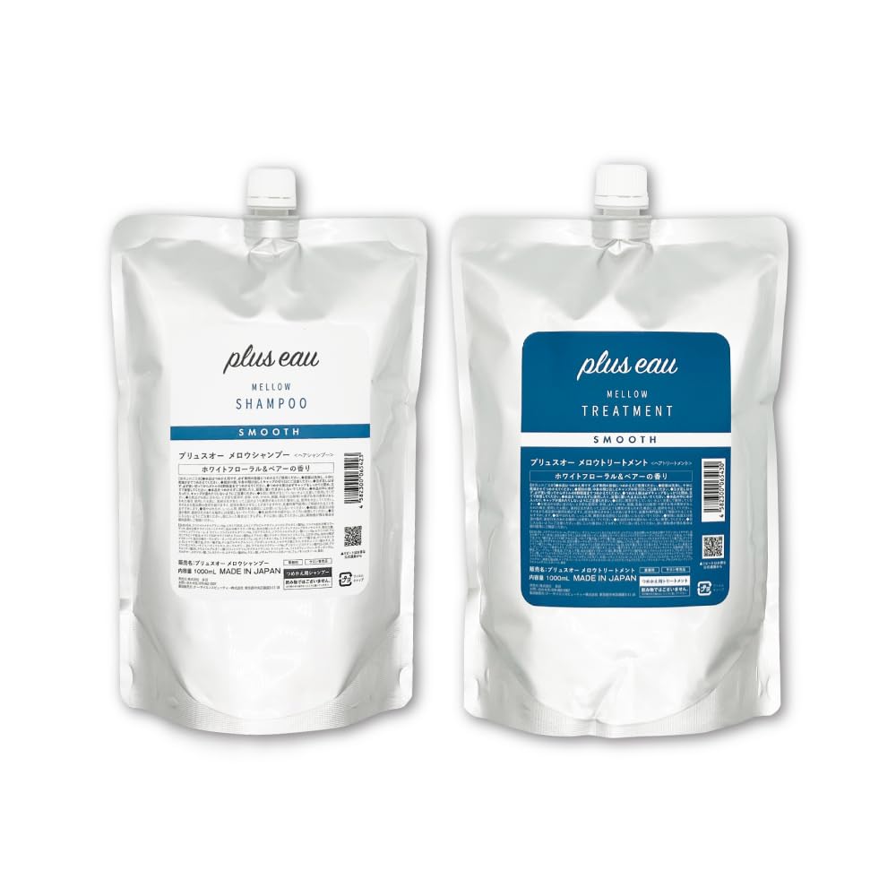plus eau プリュスオー シャンプー トリートメント メロウ 詰め替え 大容量 1000ml 各1本（計2本セット）