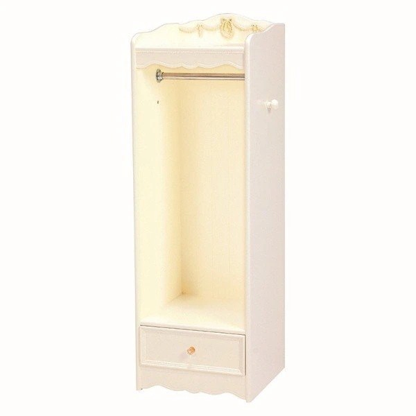 ガーリー調 ハンガーラック お姫様風 リボンレリーフとクリスタル取手 洋服 タンス 服 収納