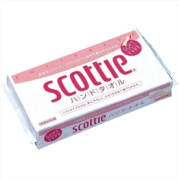 60個セットティッシュ スコッティ ハンドタオル 200枚（2枚重ね100組） まとめ買い D メガ割