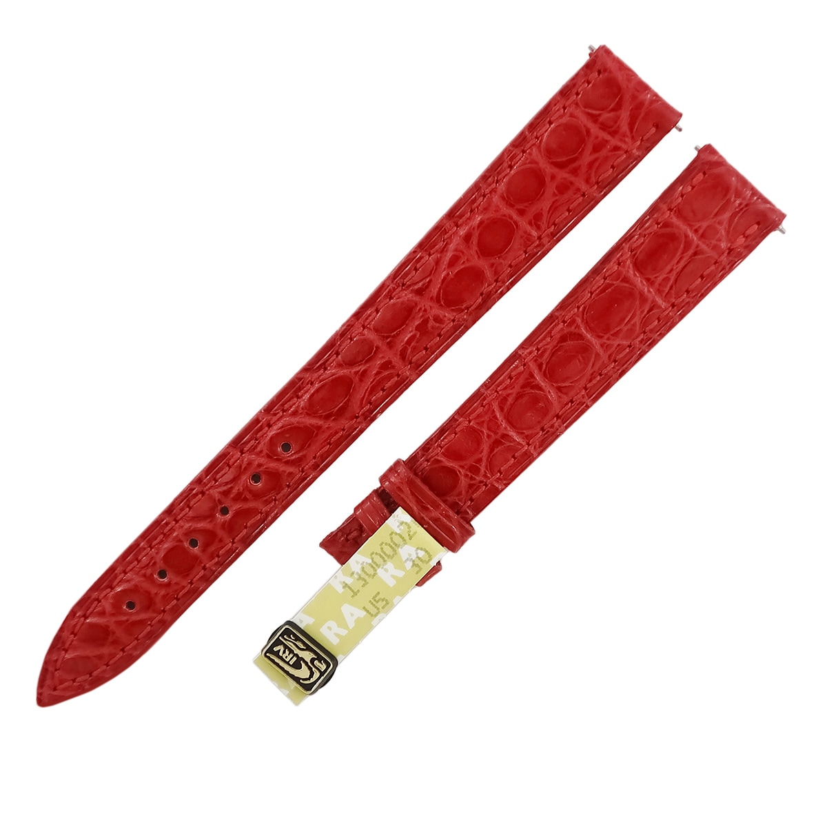 トノウカーベックス 1752 クロコバンド レディース 未使用 純正 ロング シャイニー 14mm レッド 赤 3年保証腕時計用ベルト