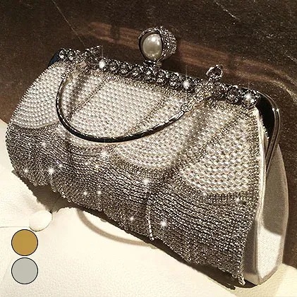 レディース パーティーバッグ 小物小さめ チェーンバッグ シルバー お呼ばれ ショルダーギャル ビジュー 結婚式 春 セレモニー ハンドバッグ キャバ ゴールド 夏 エレガント 二次会 秋