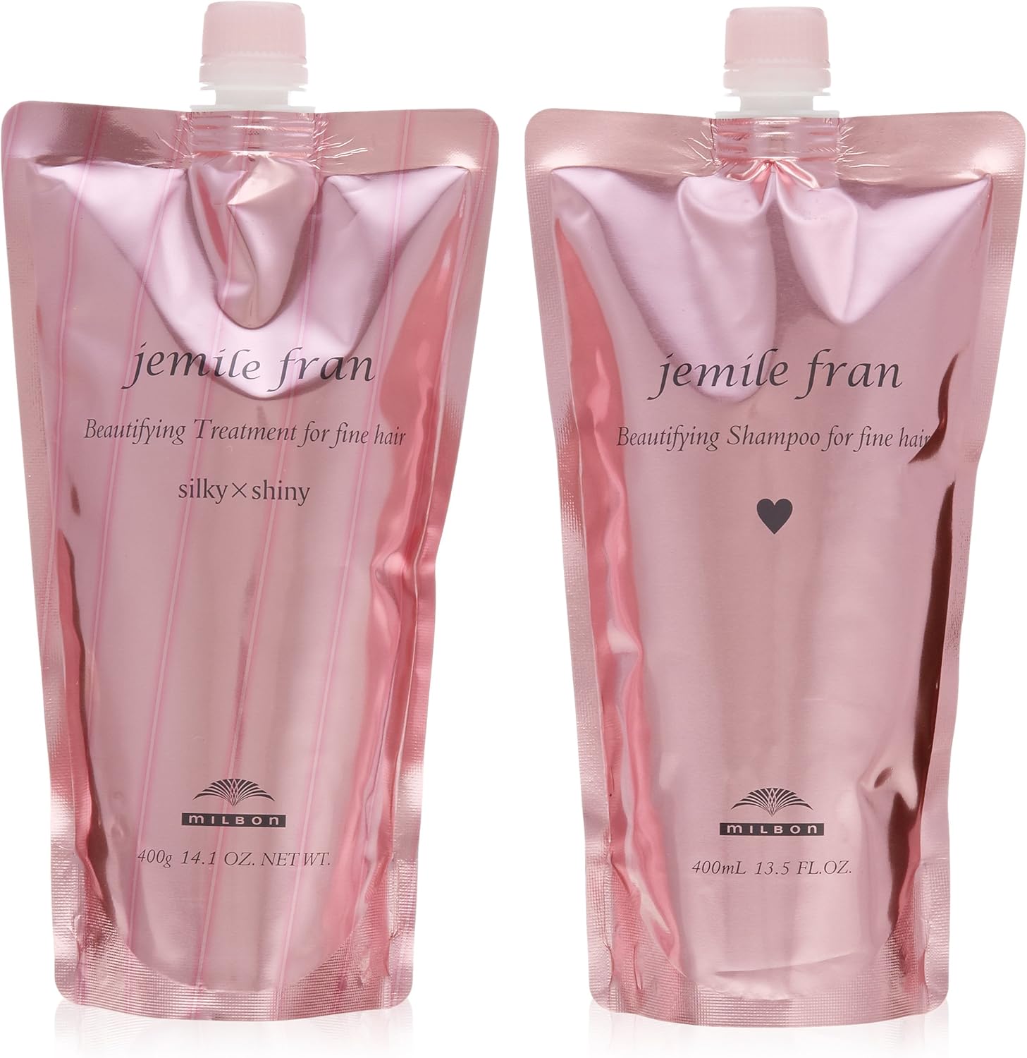 ミルボン ジェミールフラン シャンプー ハート H 400ml + トリートメント シルキーシャイニー 400g 詰替用セット
