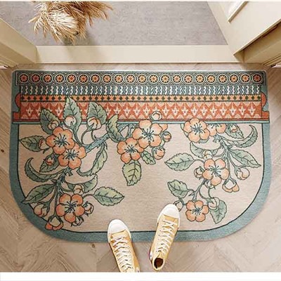 おしゃれな玄関マット 60*90cm 5カラー 玄関 マット 屋内 オシャレ フラワー 花柄 ドアマット 北欧 エントランス インテリア モダン ナチュラル カーペット ラグ 滑り止めec049t2