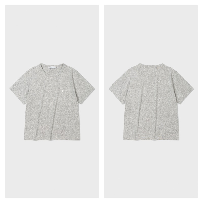【LOW CLASSIC】 ORGANIC SILKET Lc MINI T-SHIRT : MELANGE GREY