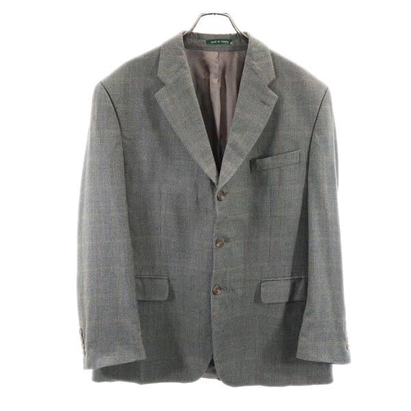 ローレンラルフローレン カナダ製 macys シルクブレンド チェック柄 テーラードジャケット 44 グレー LAUREN RALPH LAUREN ブレザー メンズ