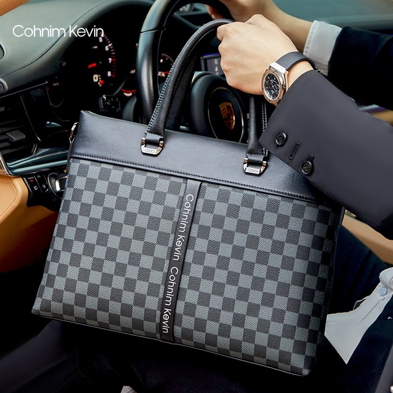 スポットCohnimKevinハンドバッグメンズコンピューターバッグレザー新ブリーフケー