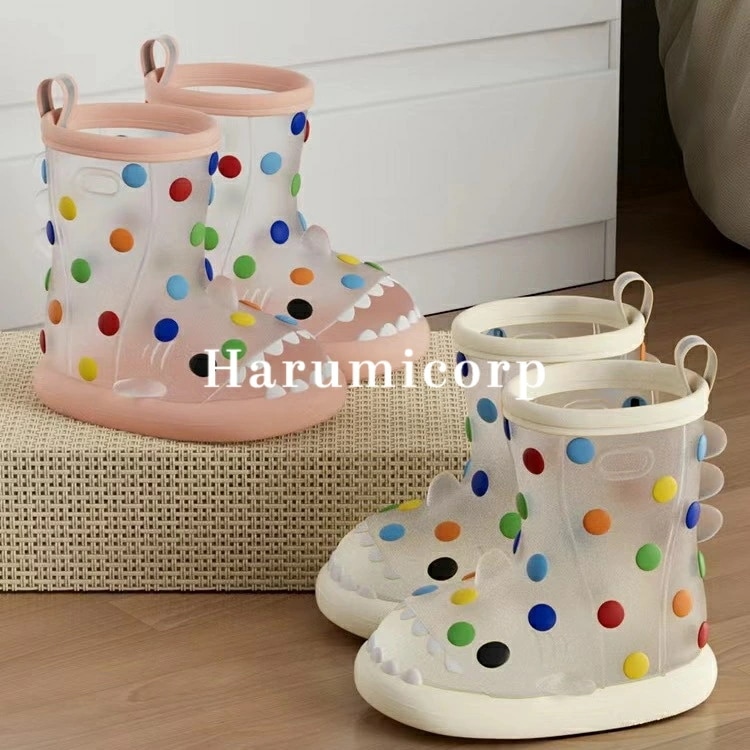 【即納】レインシューズ キッズ 長靴 虹色ドット柄 軽い レインブーツ 子供用 子供靴 サメ匹 女子 男子 雨具 雨靴 シューズ キッズ靴 キッズシューズ ベビー靴 ベビーシューズ 子供用ブーツ おし