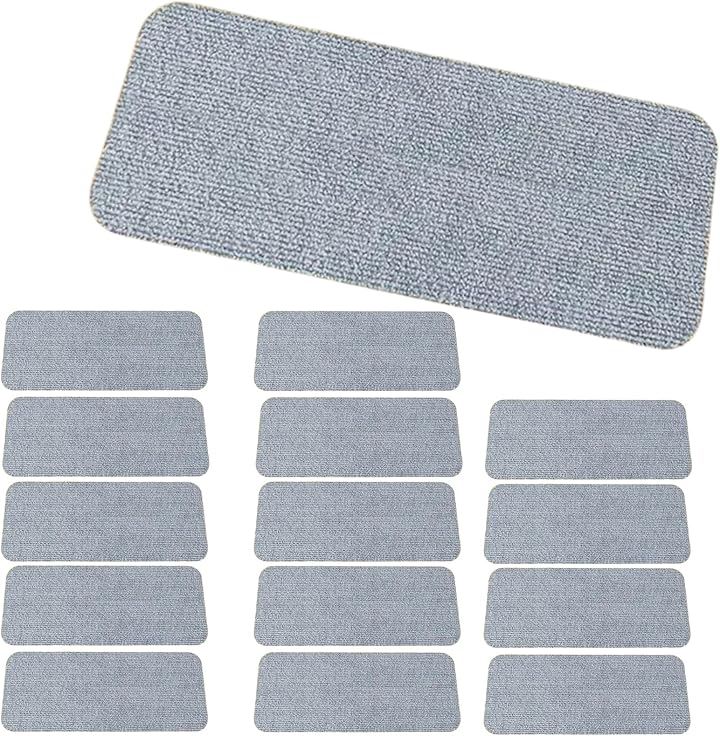 階段 滑り止めマット 15枚セット 階段用 カーペット ズレない 洗える 吸着マット 傷防止(グレー)