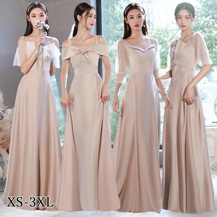 ブライズメイド ドレス ロングドレス 演奏会 ピアノ発表会 スクエアネック Aライン ワンピース レディース 袖付き 春秋 きれいめ 大きいサイズ 小さいサイズ 20代 30代 40代 結婚式 母親