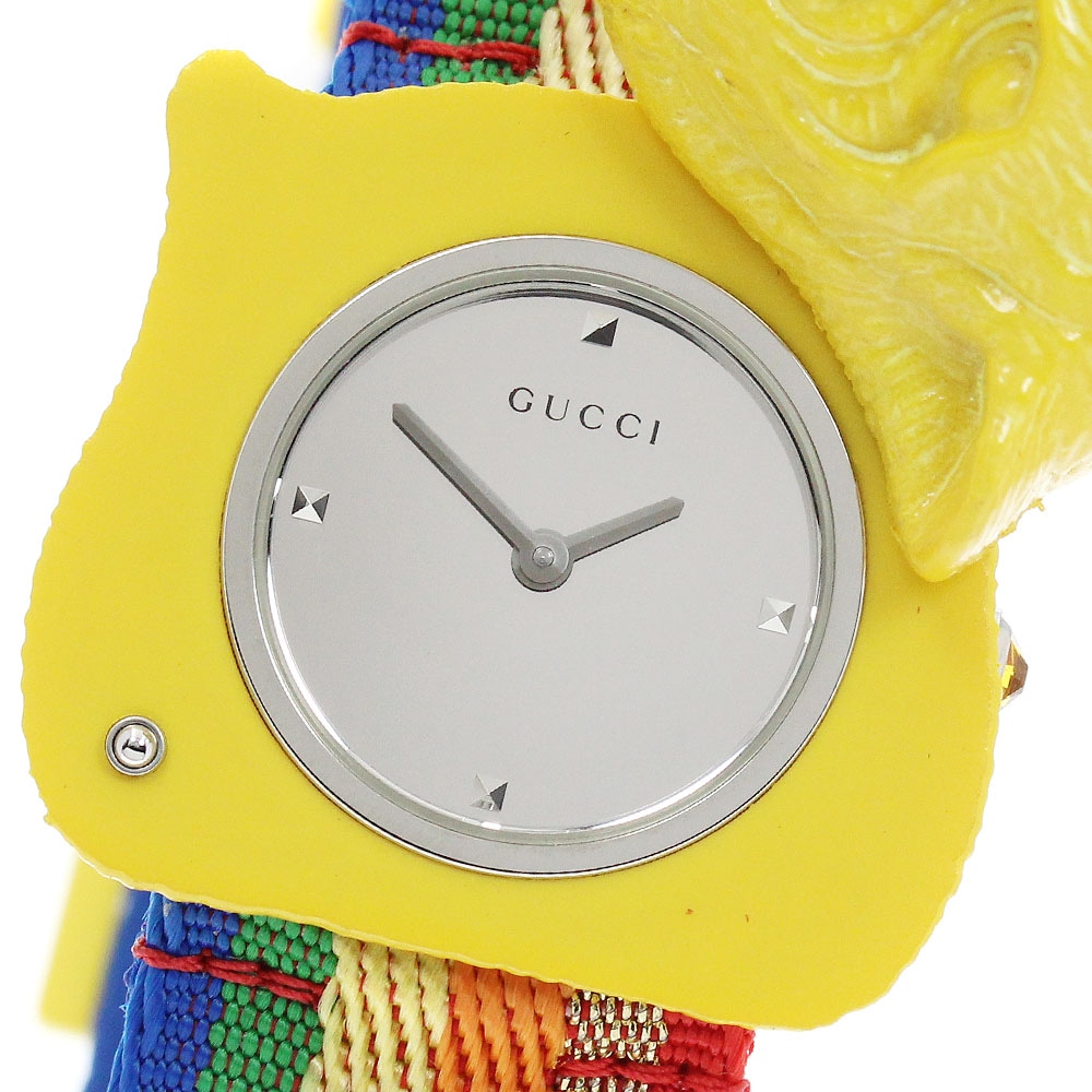グッチ GUCCI 146.4/YA146410 ル・マルシェ・デ・メルヴェイユ シークレット タイガー クォーツ レディース 美品 _957235【中古】