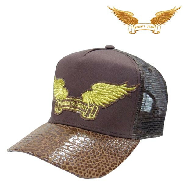 ロビンズジーン キャップ ROBIN S JEAN メンズ レディース ウィング ゴールド ロゴ クロコ ブラウン ロビンズ ジーン safari サファリ LEON レオン オーシャンズ 掲載 イン 8,470円