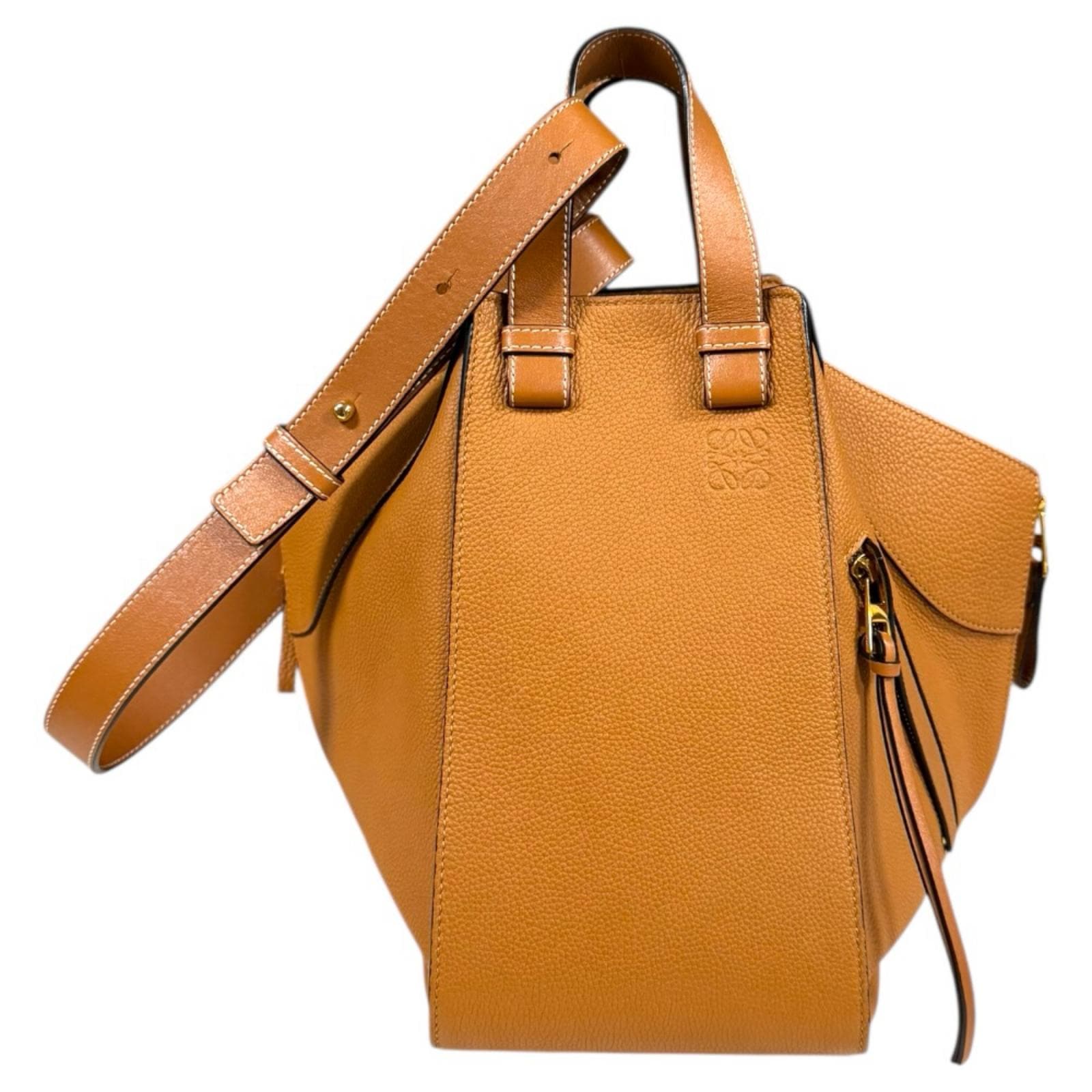 ロエベ ハンモック ミディアム ロエベ ショルダーバッグ レザー ブラウン LOEWE 中古