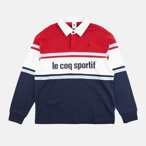 共用ルーズフィット長袖ラグビーTシャツ レッド QP323TRL83_P407299995