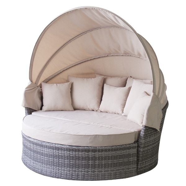 デイベッド ソファ テーブル セット 日よけ付き アウトドア リゾート ガーデン用 デイベッド アウトドアリビング ソファ ベンチ テーブル付き 幌付き ほろ付き パラソル不要 アジアン家具 96,239円