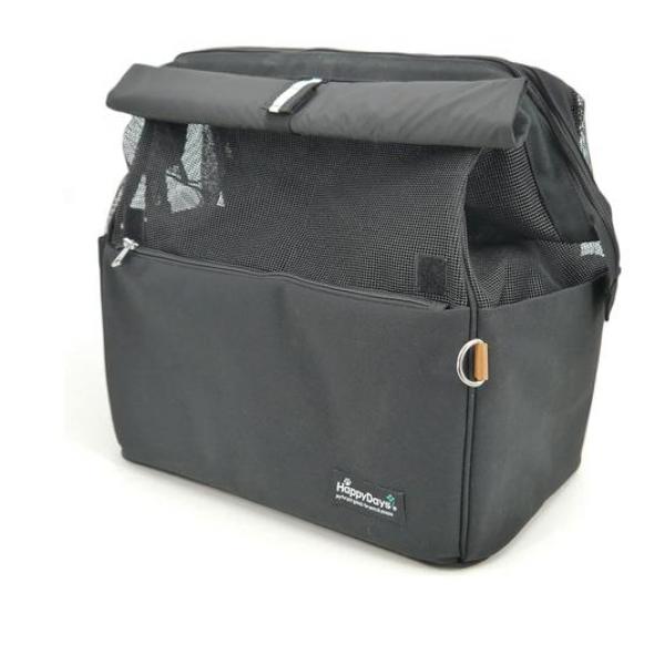 HappyDays ペット用サステナブルリュックキャリー ブラック 1個入