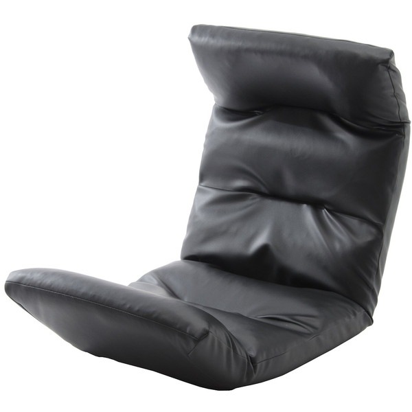 CELLUTANE 和楽の雲 上タイプ 座椅子 PVCブラック 日本製 頭部 腰部 脚部 14段 リクライニング 一人掛け A193上R-597BK メーカー直送