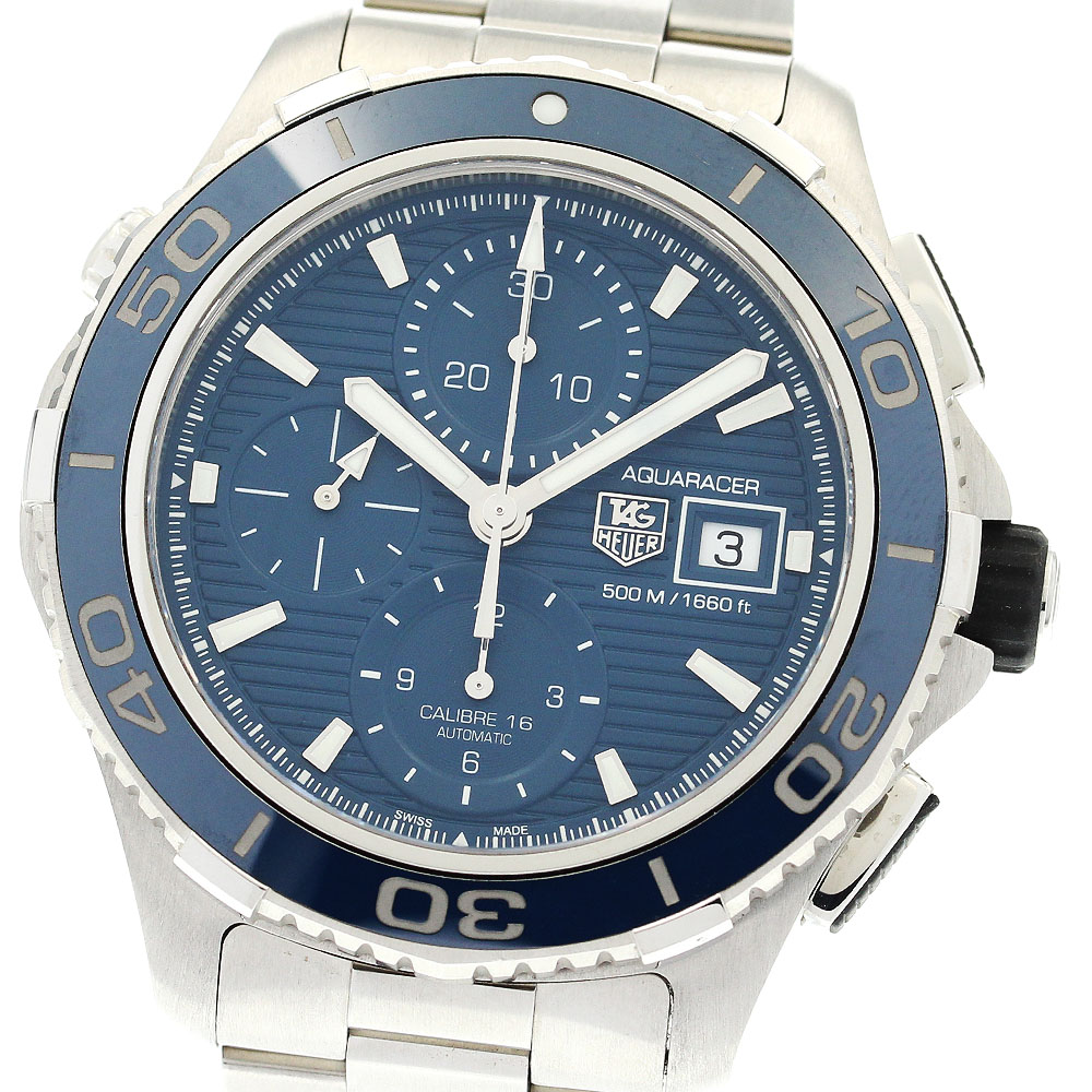 タグホイヤー TAG HEUER CAK2112.BA0833 アクアレーサー デイト クロノグラフ 自動巻き メンズ 美品 保証書付き_899858【中古】
