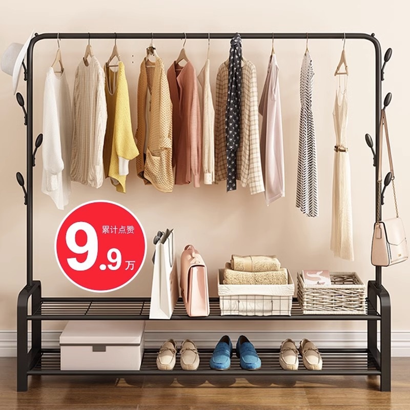 寝室の床置き物干しラック自宅バルコニーシングルポール物干しラック寮折りたたみ物干しラック取り外し可能