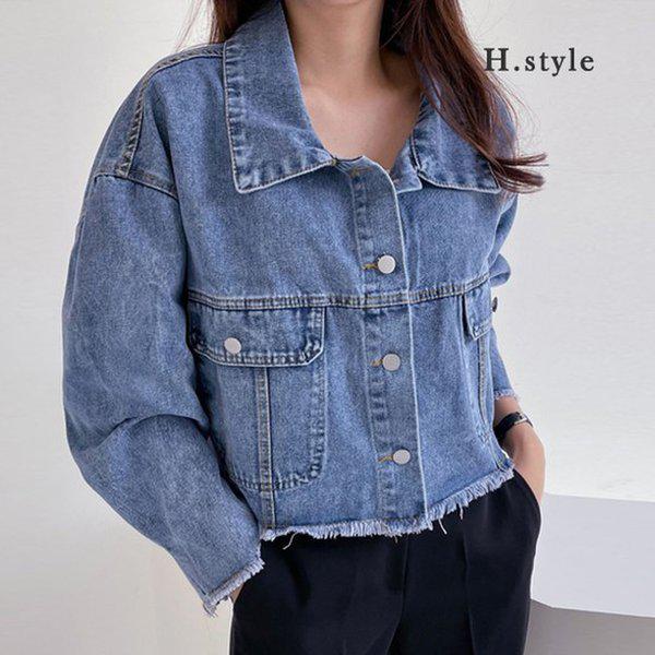 HスタイルNBクロップデニムジャケット/春の新商品/大きいサイズ/デニムジャケット/JK/ジャンパー/コート/サファリ/野戦服/カーディガン