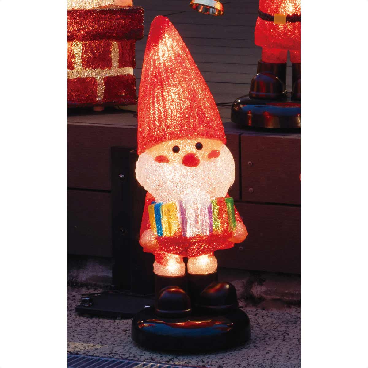 エントリーでポイント5倍！11月4日20:0011月11日1:59LEDモチーフ サンタの森 ギフトボックス 高さ48cm 1台 イルミネーション ライト イルミネーションライト 屋外 サンタクロース