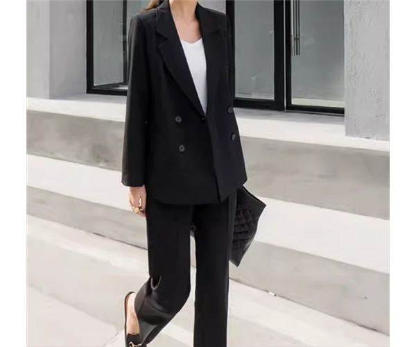二点セット 上下セット ツーピース レディース ジャケット パンツ スーツ セットアップ アンクル丈 フルレングス 長袖 襟付き スーツカラー スリム 細身 ストレート スマート ポケット ボタン