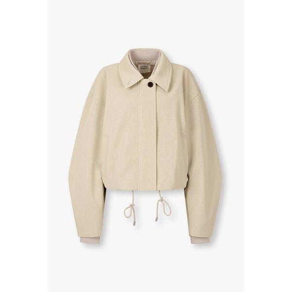 ショート シンセティック レザー ジャンパー 9105361102012