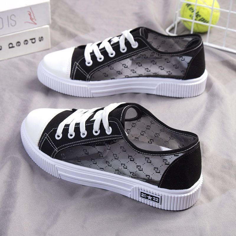 [送料無料]のメッシュ シューズ女性の通気性メッシュ キャンバス シューズ女性のファッション オールマッチ学生靴ソフト底韓国スニーカー母の日