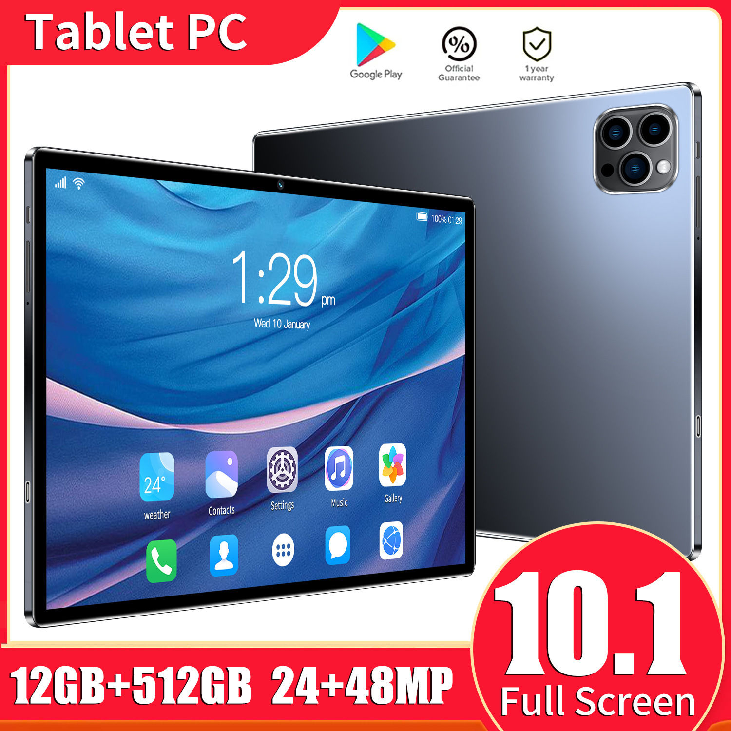 V6210.1 インチタブレット 12+512g Hd Android スマートコール Wifi