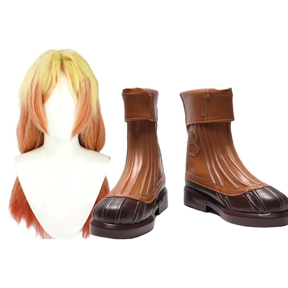 コスプレ靴 アグランゼルガ＝エルガ ウィッグ付き 異世界おじさん ブーツ 長靴 コスプレ クリスマス ハロウィン