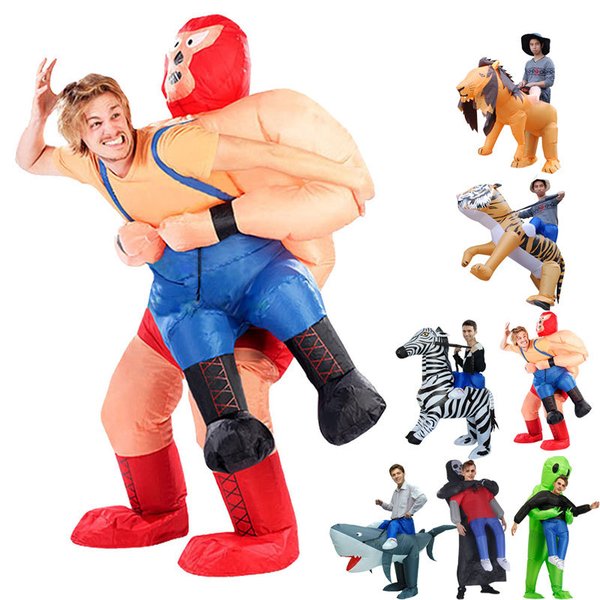 コスプレ 半身 動物着ぐるみ コスチューム 大人用 男女共用 怪獣 空気充填 膨張式 衣装セットハロ